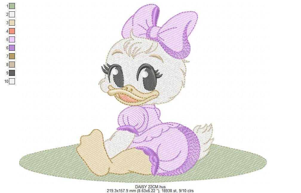 Daisy Duck embroidery design - Mickey Mouse machine embroidery pattern - Baby Girl file - Instant digital download pes jef dst - Marcia Embroidery