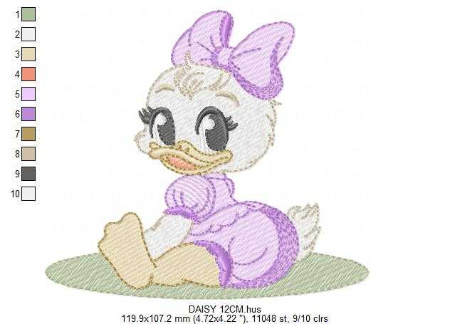 Daisy Duck embroidery design - Mickey Mouse machine embroidery pattern - Baby Girl file - Instant digital download pes jef dst - Marcia Embroidery
