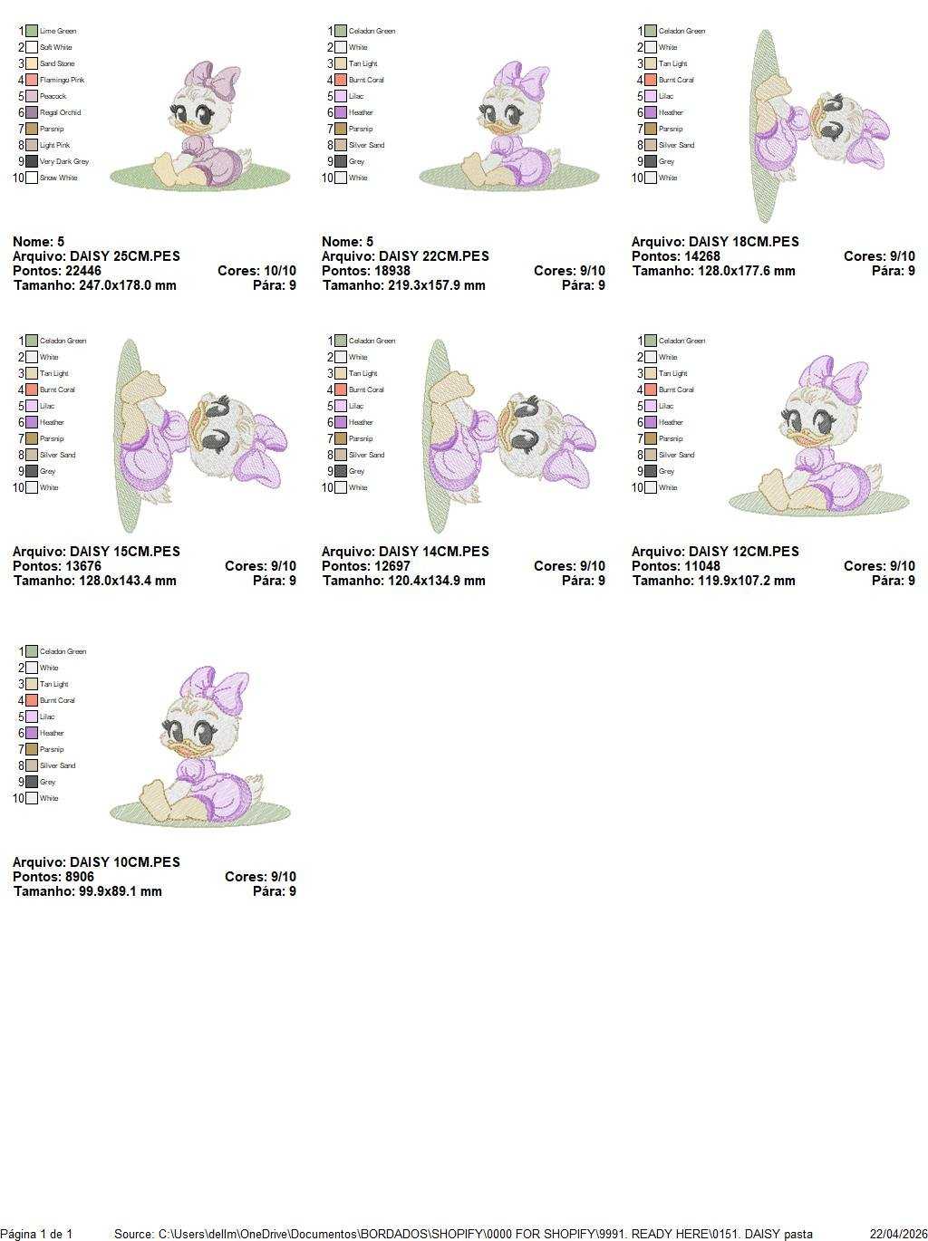 Daisy Duck embroidery design - Mickey Mouse machine embroidery pattern - Baby Girl file - Instant digital download pes jef dst - Marcia Embroidery
