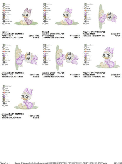 Daisy Duck embroidery design - Mickey Mouse machine embroidery pattern - Baby Girl file - Instant digital download pes jef dst - Marcia Embroidery