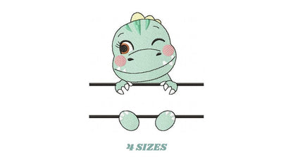 Dinosaur embroidery designs - Dino with split for name machine embroidery pattern - Baby Boy Tyrannosaurus file T rex - Instant download pes - Marcia Embroidery