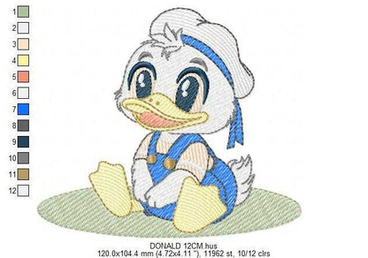 Donald Duck embroidery design - Mickey Mouse machine embroidery pattern - Baby Boy and girl file - Instant digital download pes jef dst - Marcia Embroidery
