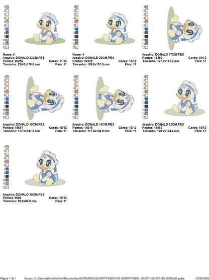 Donald Duck embroidery design - Mickey Mouse machine embroidery pattern - Baby Boy and girl file - Instant digital download pes jef dst - Marcia Embroidery