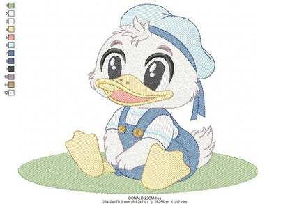 Donald Duck embroidery design - Mickey Mouse machine embroidery pattern - Baby Boy and girl file - Instant digital download pes jef dst - Marcia Embroidery