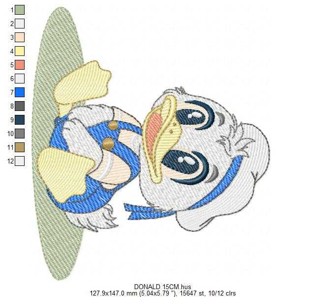 Donald Duck embroidery design - Mickey Mouse machine embroidery pattern - Baby Boy and girl file - Instant digital download pes jef dst - Marcia Embroidery
