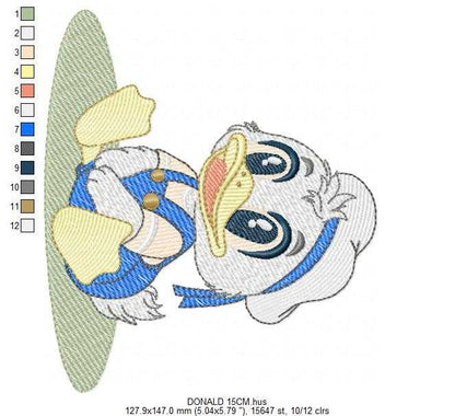 Donald Duck embroidery design - Mickey Mouse machine embroidery pattern - Baby Boy and girl file - Instant digital download pes jef dst - Marcia Embroidery