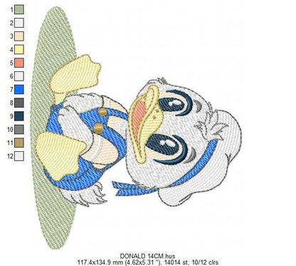 Donald Duck embroidery design - Mickey Mouse machine embroidery pattern - Baby Boy and girl file - Instant digital download pes jef dst - Marcia Embroidery