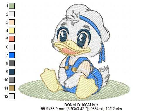 Donald Duck embroidery design - Mickey Mouse machine embroidery pattern - Baby Boy and girl file - Instant digital download pes jef dst - Marcia Embroidery