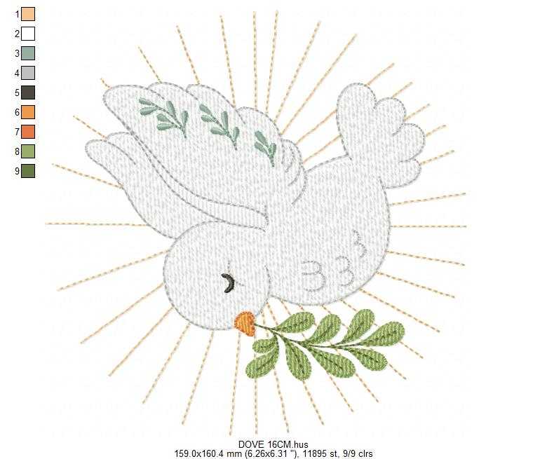 Dove embroidery design - Holy Spirit embroidery design machine embroidery pattern - Catholic Religious Eucharist file - Instant download - Marcia Embroidery