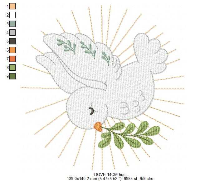 Dove embroidery design - Holy Spirit embroidery design machine embroidery pattern - Catholic Religious Eucharist file - Instant download - Marcia Embroidery