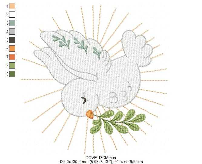 Dove embroidery design - Holy Spirit embroidery design machine embroidery pattern - Catholic Religious Eucharist file - Instant download - Marcia Embroidery