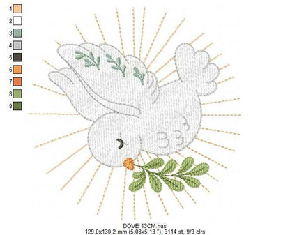 Dove embroidery design - Holy Spirit embroidery design machine embroidery pattern - Catholic Religious Eucharist file - Instant download - Marcia Embroidery