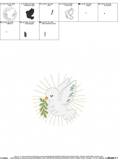 Dove embroidery design - Holy Spirit embroidery design machine embroidery pattern - Catholic Religious Eucharist file - Instant download - Marcia Embroidery
