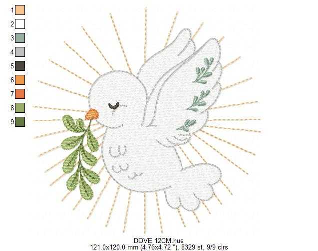 Dove embroidery design - Holy Spirit embroidery design machine embroidery pattern - Catholic Religious Eucharist file - Instant download - Marcia Embroidery