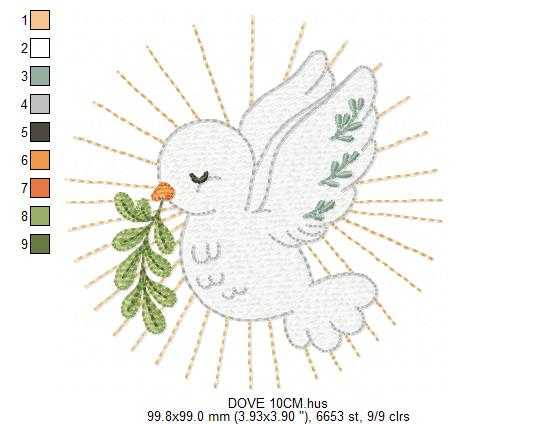 Dove embroidery design - Holy Spirit embroidery design machine embroidery pattern - Catholic Religious Eucharist file - Instant download - Marcia Embroidery