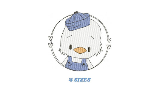 Duck with cap embroidery design - Lake water animal with clothes machine embroidery pattern - Baby boy file - Instant digital download pes - Marcia Embroidery