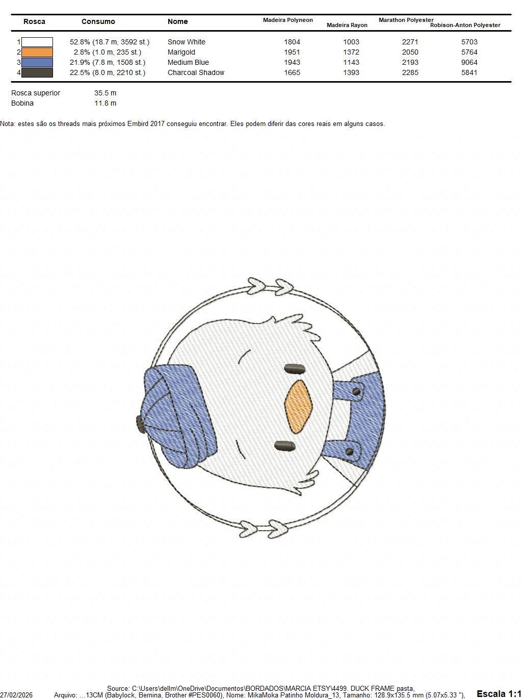 Duck with cap embroidery design - Lake water animal with clothes machine embroidery pattern - Baby boy file - Instant digital download pes - Marcia Embroidery