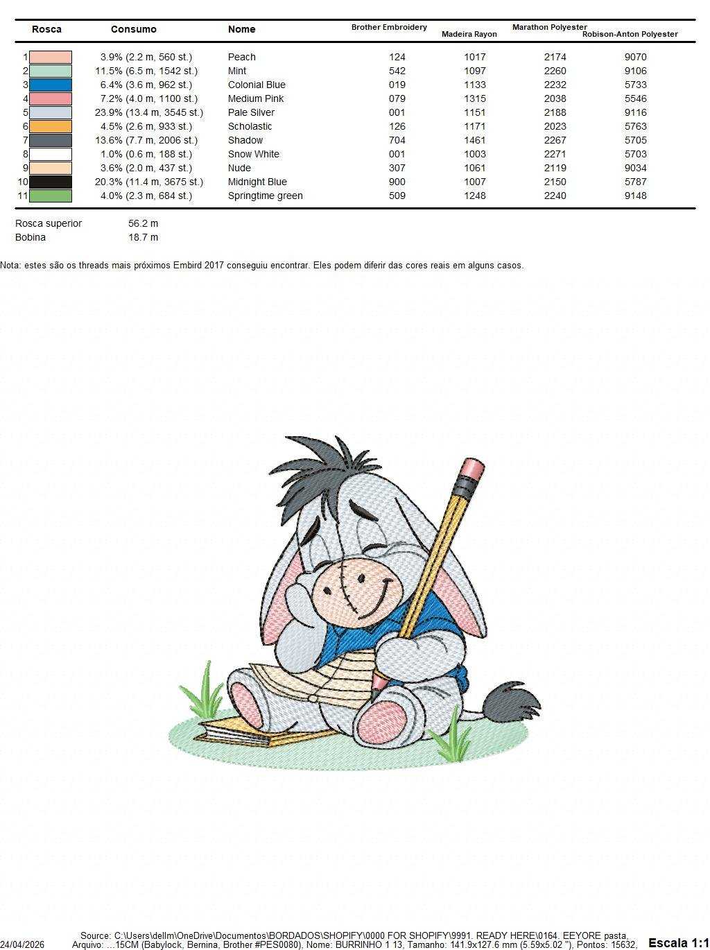 Eeyore embroidery design - Winnie the Pooh Bear Cartoon machine embroidery pattern - Baby boy and girl file - Instant digital download pes - Marcia Embroidery