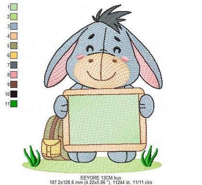 Eeyore embroidery design - Winnie the Pooh Bear Cartoon machine embroidery pattern - Baby boy and girl file - Instant digital download pes jef - Marcia Embroidery