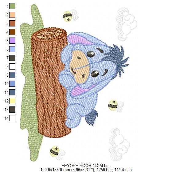 Eeyore embroidery design - Winnie the Pooh Bear Cartoon machine embroidery pattern - Baby boy and girl file - Instant digital download pes jef - Marcia Embroidery
