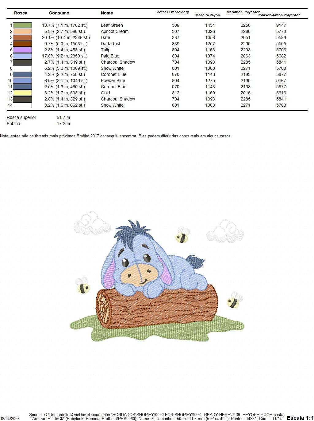 Eeyore embroidery design - Winnie the Pooh Bear Cartoon machine embroidery pattern - Baby boy and girl file - Instant digital download pes jef - Marcia Embroidery