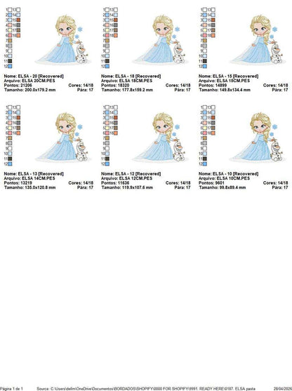 Elsa embroidery design - Frozen Disney Princess machine embroidery pattern - Instant digital download pes jef dst - Marcia Embroidery