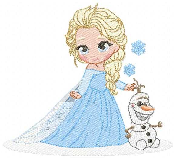Elsa embroidery design - Frozen Disney Princess machine embroidery pattern - Instant digital download pes jef dst - Marcia Embroidery