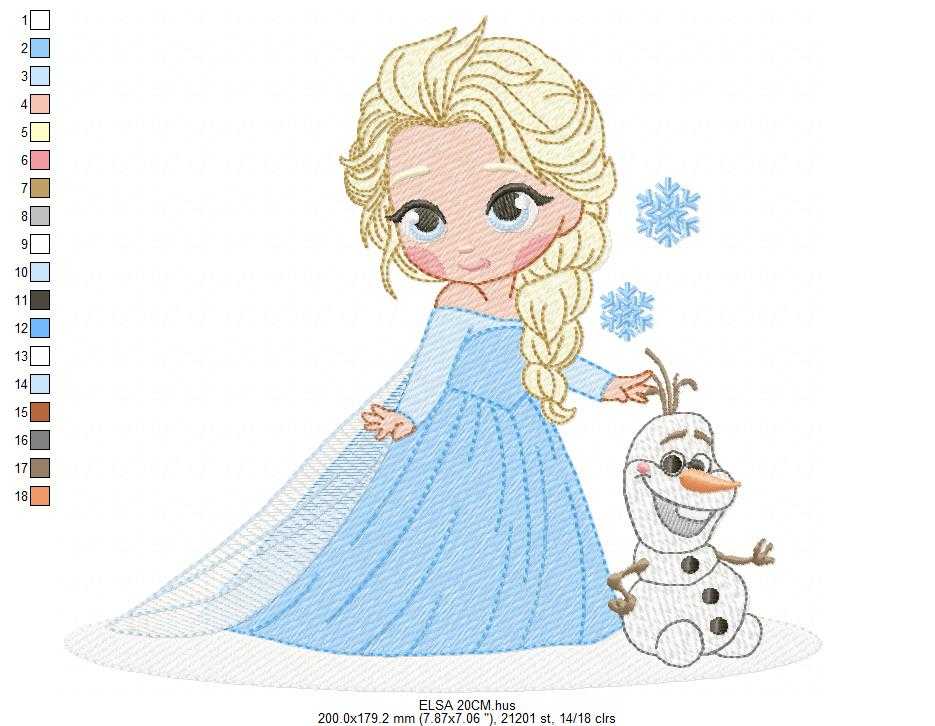Elsa embroidery design - Frozen Disney Princess machine embroidery pattern - Instant digital download pes jef dst - Marcia Embroidery