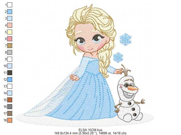 Elsa embroidery design - Frozen Disney Princess machine embroidery pattern - Instant digital download pes jef dst - Marcia Embroidery
