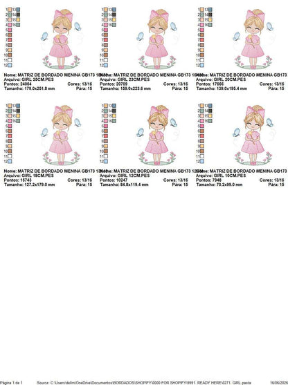 Fairy embroidery design - Girl with magical wand flowers and butterflies machine embroidery pattern - Princess embroidery - Instant digital download pes jef dst - Marcia Embroidery