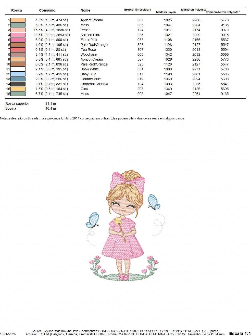 Fairy embroidery design - Girl with magical wand flowers and butterflies machine embroidery pattern - Princess embroidery - Instant digital download pes jef dst - Marcia Embroidery