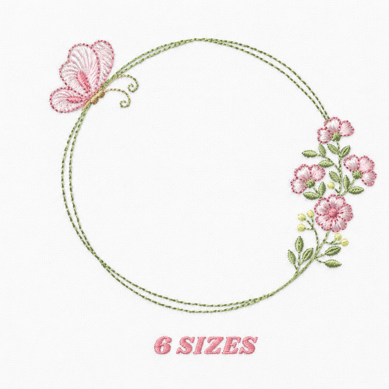 Monogram Frame embroidery designs - Flower and Butterfly embroidery design machine embroidery pattern - Floral Frame - instant download pes