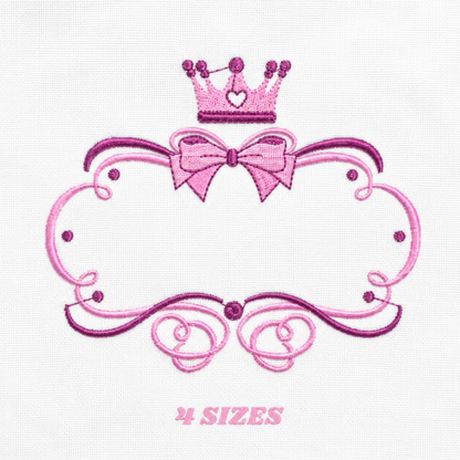 Crown embroidery designs - Princess Monogram Frame machine embroidery pattern - Baby Girl file - Instant digital Download pes jef dst (Copy)