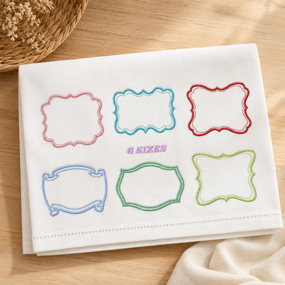 Frame embroidery designs set - Frame Applique Design machine embroidery pattern - Monogram embroidery file - shape tag  instant download (Copy)