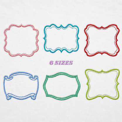Frame embroidery designs set - Frame Applique Design machine embroidery pattern - Monogram embroidery file - shape tag  instant download (Copy)