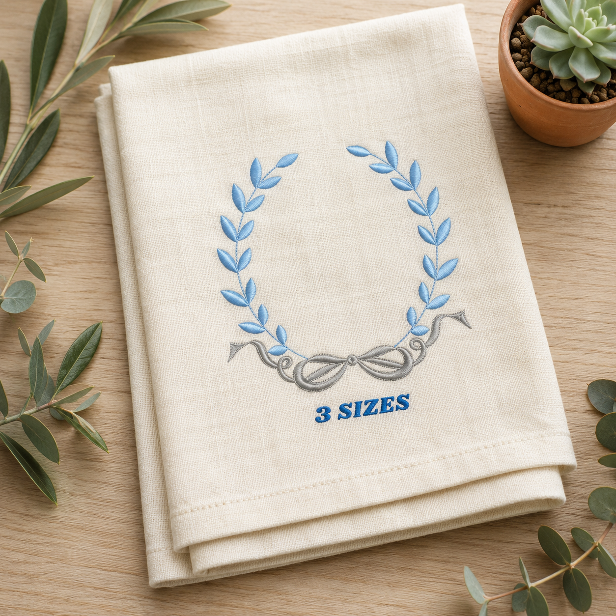 Laurel embroidery designs - Monogram frame embroidery design machine embroidery pattern - Baby boy embroidery file - Laurel wreath with Lace (Copy)