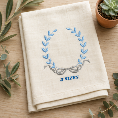 Laurel embroidery designs - Monogram frame embroidery design machine embroidery pattern - Baby boy embroidery file - Laurel wreath with Lace (Copy)