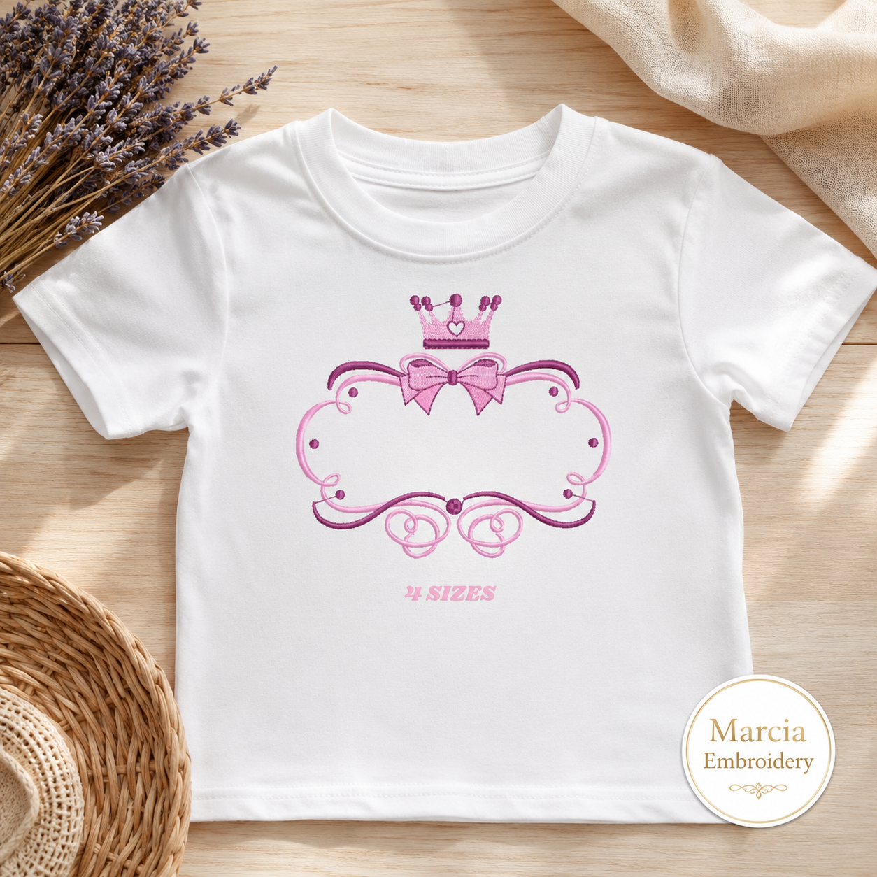 Crown embroidery designs - Princess Monogram Frame machine embroidery pattern - Baby Girl file - Instant digital Download pes jef dst (Copy)