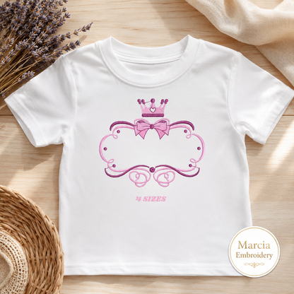 Crown embroidery designs - Princess Monogram Frame machine embroidery pattern - Baby Girl file - Instant digital Download pes jef dst (Copy)