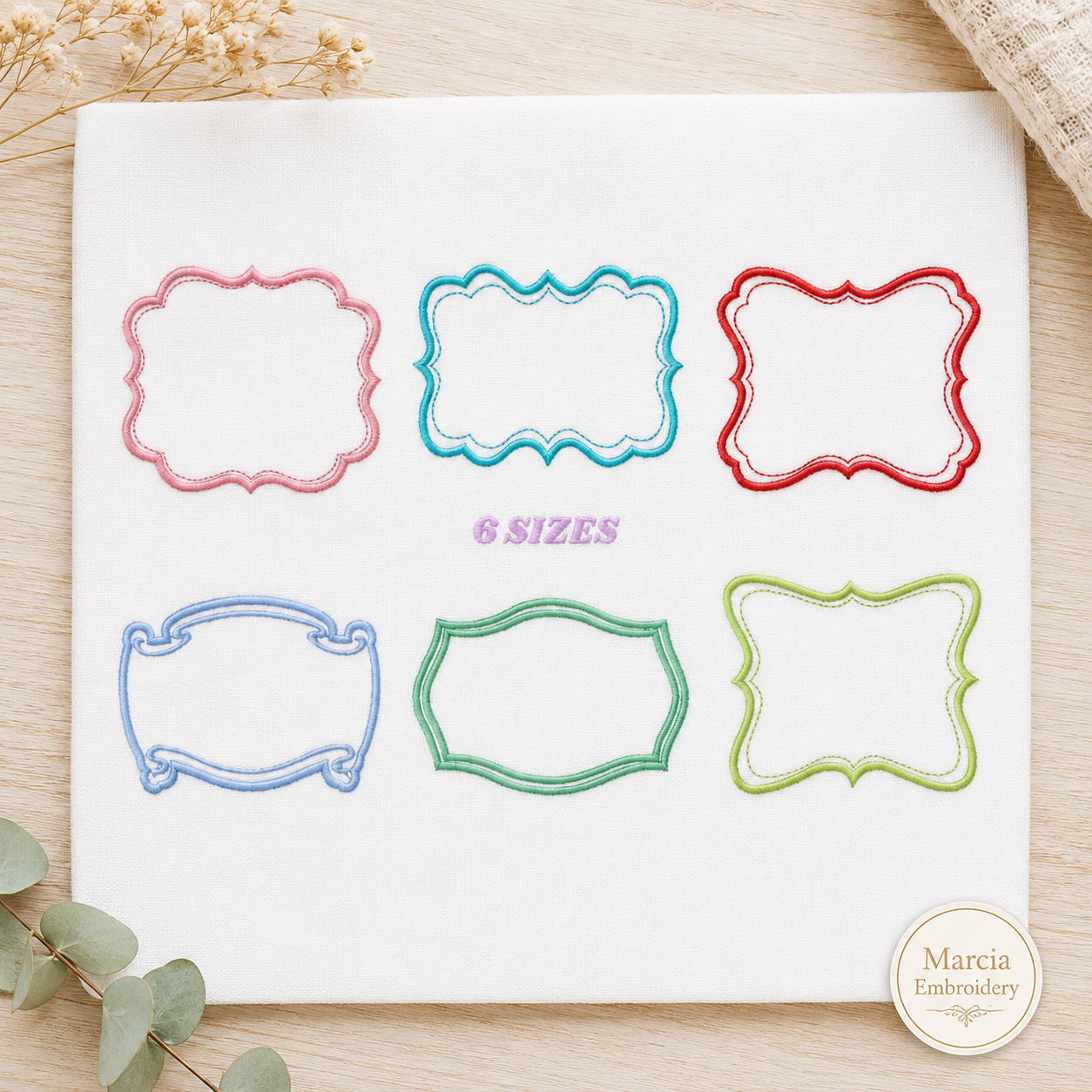 Frame embroidery designs set - Frame Applique Design machine embroidery pattern - Monogram embroidery file - shape tag  instant download (Copy)