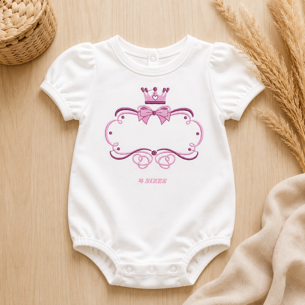 Crown embroidery designs - Princess Monogram Frame machine embroidery pattern - Baby Girl file - Instant digital Download pes jef dst (Copy)