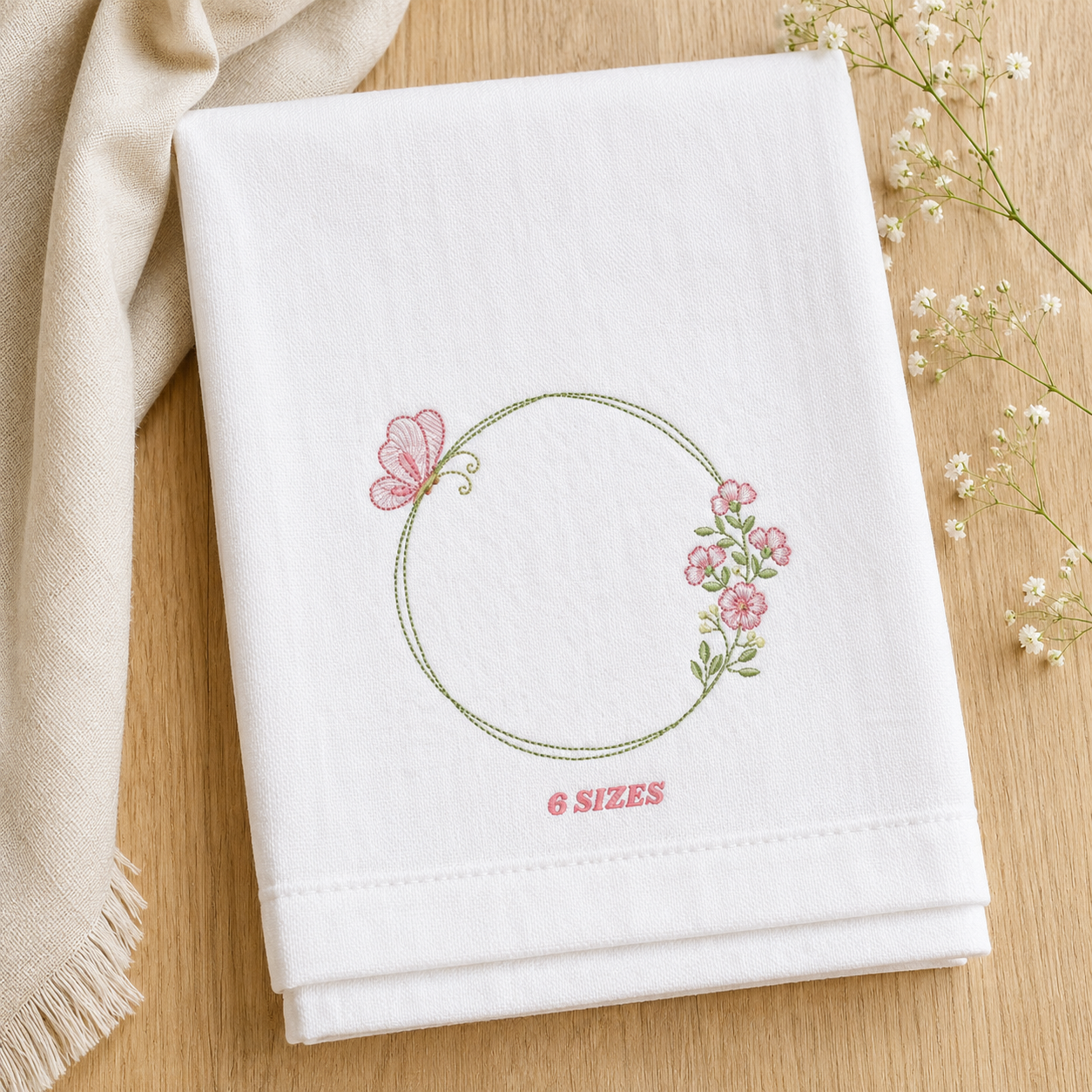 Monogram Frame embroidery designs - Flower and Butterfly embroidery design machine embroidery pattern - Floral Frame - instant download pes