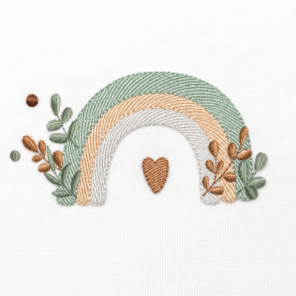 Boho Rainbow embroidery design - Colorful Rainbow with laurel machine embroidery pattern - Newborn Baby girl file - Instant download pes jef