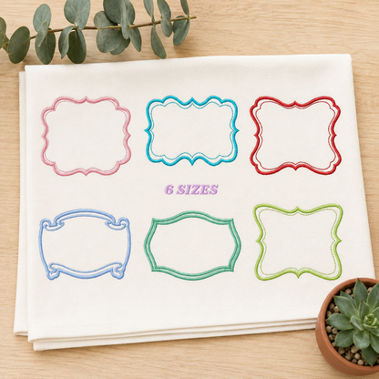 Frame embroidery designs set - Frame Applique Design machine embroidery pattern - Monogram embroidery file - shape tag  instant download (Copy)