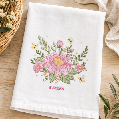 Flower embroidery designs - Flower and Butterfly embroidery design machine embroidery pattern - Floral bouquet embroidery - instant download (Copy)