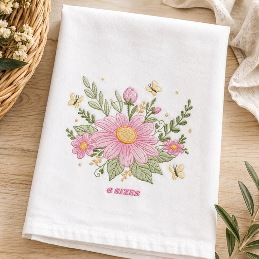 Flower embroidery designs - Flower and Butterfly embroidery design machine embroidery pattern - Floral bouquet embroidery - instant download (Copy)