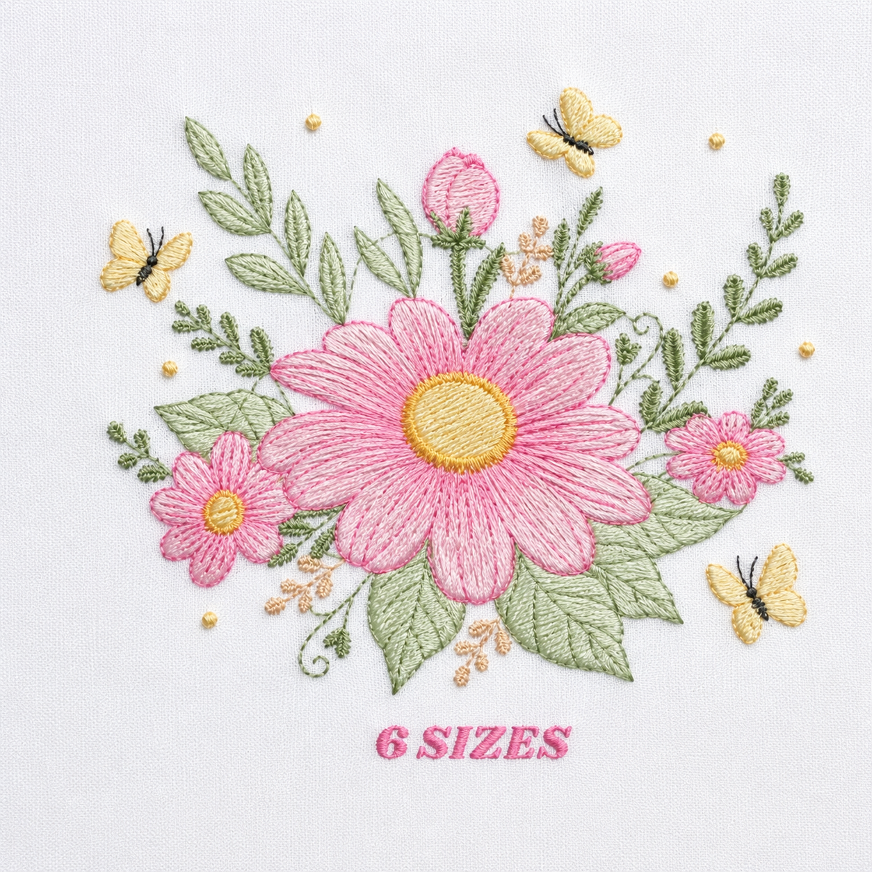 Flower embroidery designs - Flower and Butterfly embroidery design machine embroidery pattern - Floral bouquet embroidery - instant download (Copy)