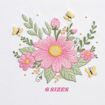 Flower embroidery designs - Flower and Butterfly embroidery design machine embroidery pattern - Floral bouquet embroidery - instant download (Copy)