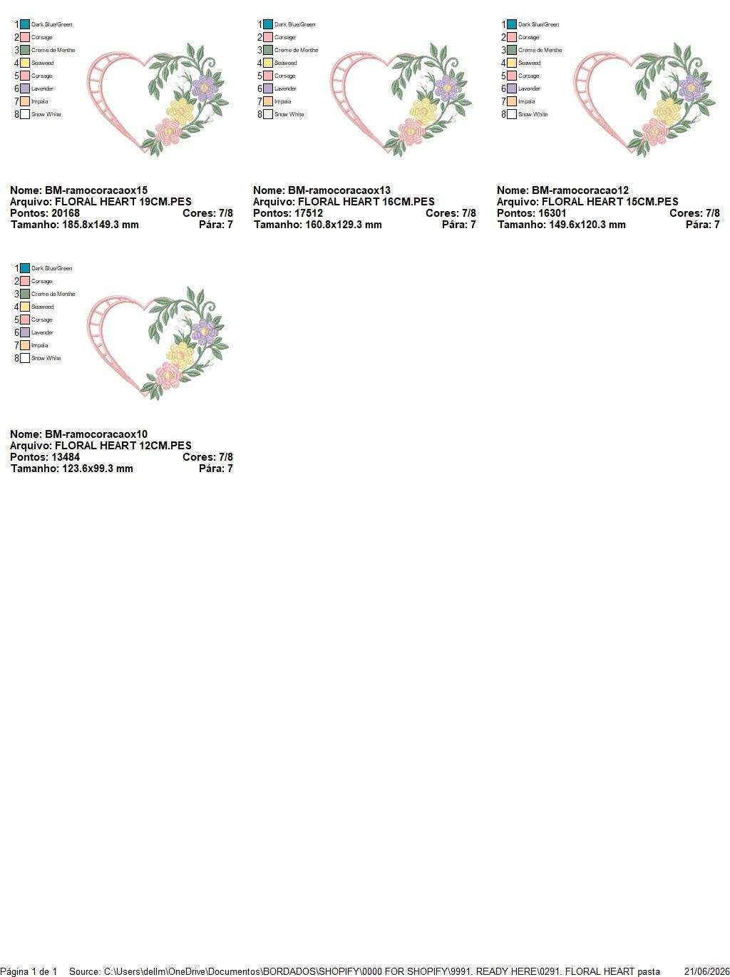 Floral heart embroidery design - Heart with flowers frame machine embroidery pattern - Baby girl file - Instant digital download pes jef - Marcia Embroidery