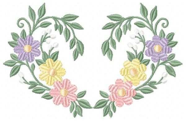 Floral heart embroidery design - Heart with flowers frame machine embroidery pattern - Baby girl file - Instant digital download pes jef dst - Marcia Embroidery